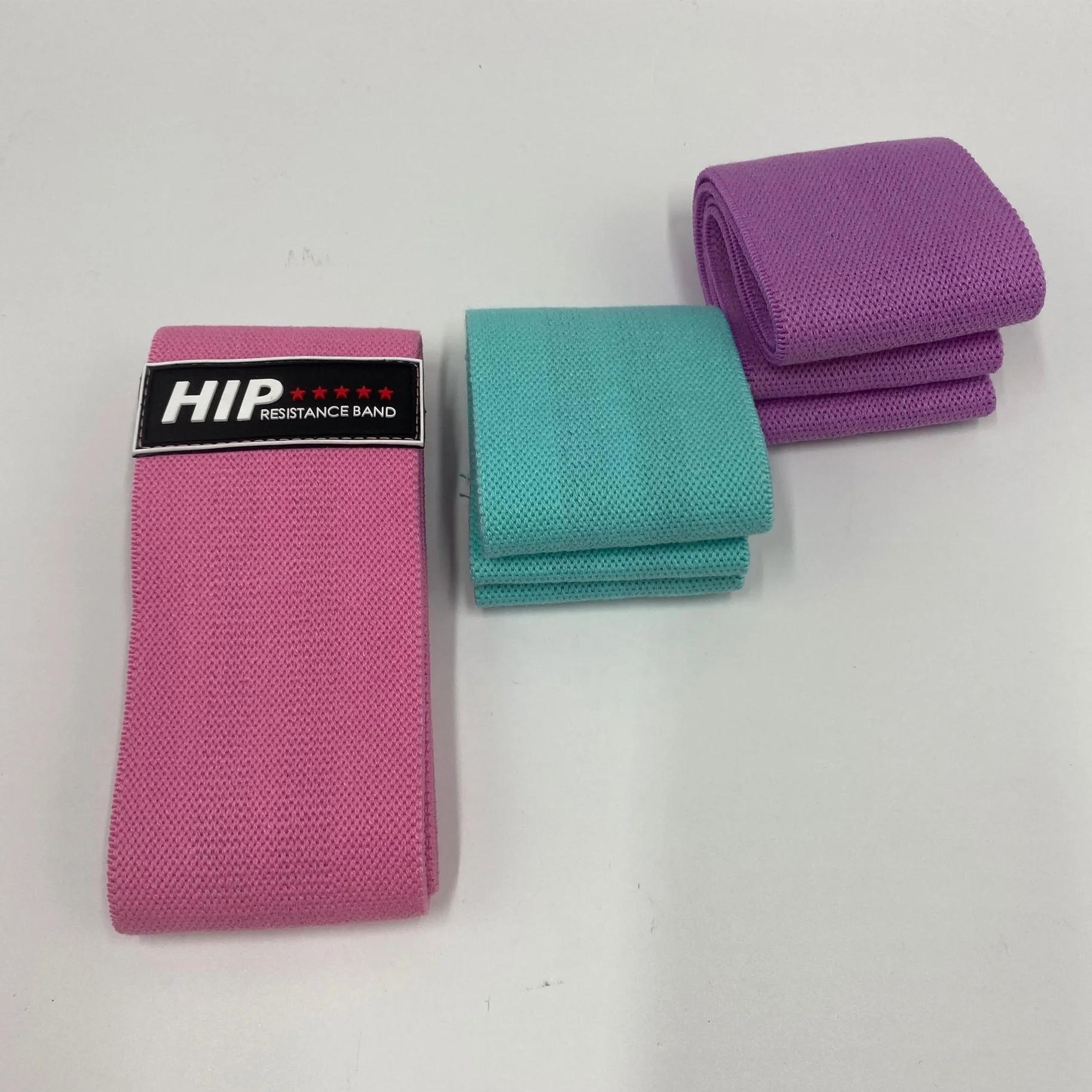 

Hip resistance bands for legs and butt booty YOGA exercise non slip workout exercise bands exercise includes mesh bag, Pink/teal/purple