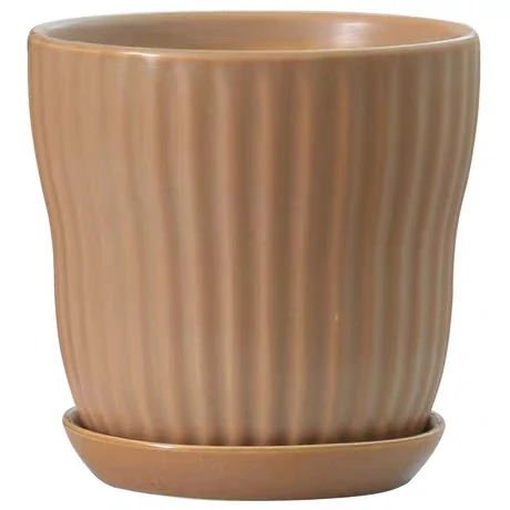 
North Europe simple ceramic flowerpot table top phalaenopsis orchid belt tray custom Chinese manufacturer 