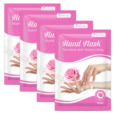 

Rose Hand Mask Pack Moisturizing Fade Fine Lines Collagen Hand Mask Gloves