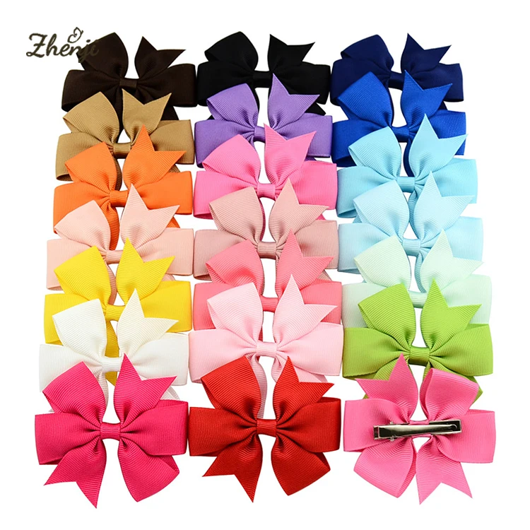 

Free Shipping 40 Colors 3 Inch Grosgrain Ribbon Baby Girls Hair Bows Alligator Clips Hair Accessories