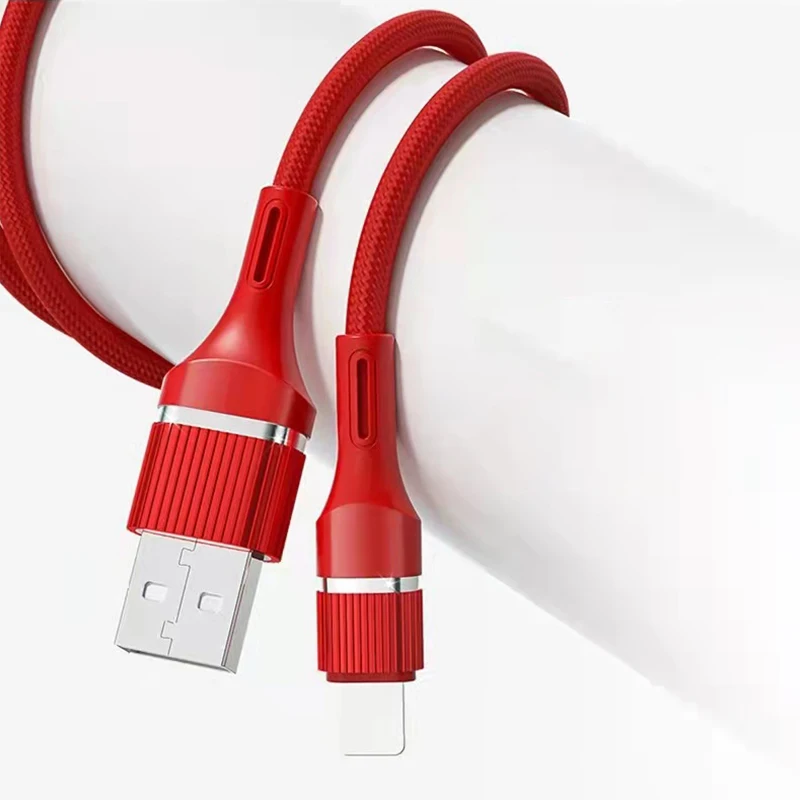 

High Quality 5A 100cm Multi Function Data Transmission Nylon Weave Fast Phone Charger USB to 8pin Cable for iPhone, Blue, red, white, green