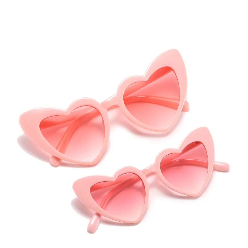 

Pink Color Heart Shape Mommy And Me Sunglasses 2022 Hen Party Sunglasses Bridal Party Bachelorete Party Kids Sun Glasses, 8 colors