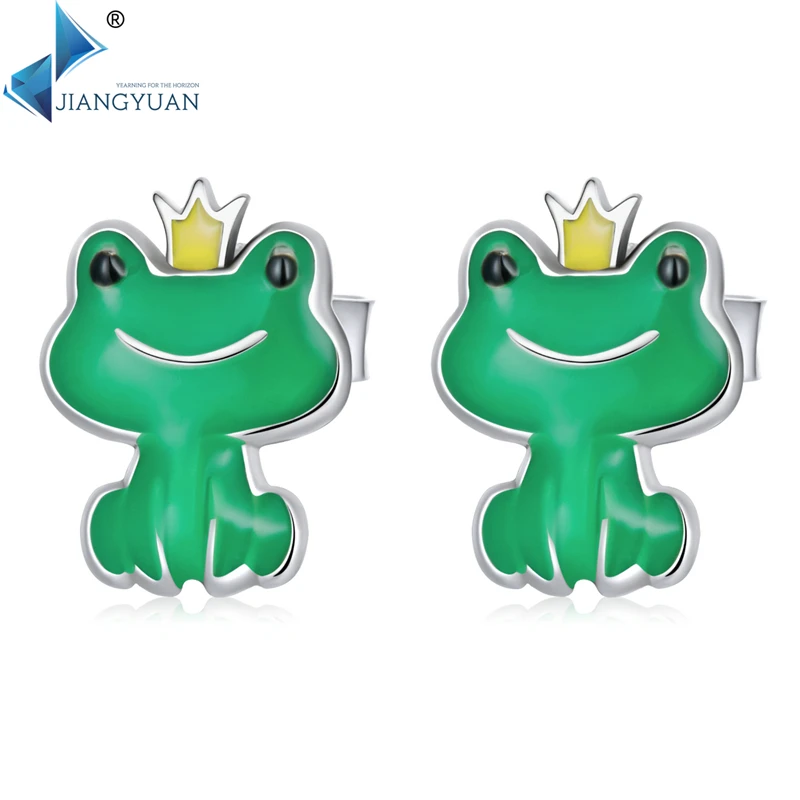 SCE1308 Jiangyuan new arrival jewelry 925 sterling silver cute little frog earring