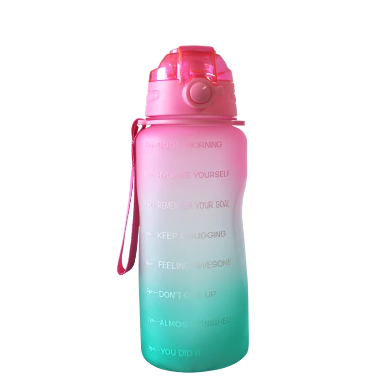 

Tritan BPA Free Water Jug 64oz Motivational Plastic Gallon Water Bottle With Time Marker Straw for Fitness Gym Sports