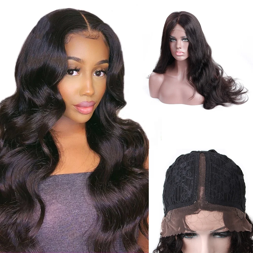 

New Arrival T Part Lace Wig Machine Made Human Hair Wigs Deep Middle Part Brazilian Body Wave Human Hair Lace Front Wigs