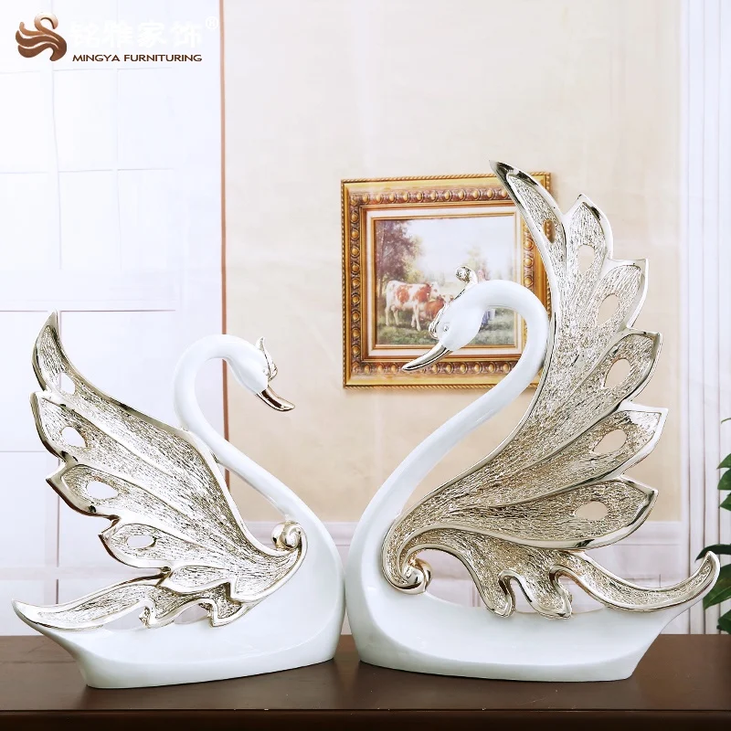 
Handicrafts large small size sculpture polyresin resin swan animal statue 