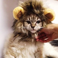 

Cat Cap Pet Costume Lion Mane Wig for Dog Cat Halloween Costume Decor Dress up with Ears