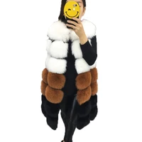 

Hot selling casual long winter vest women faux fur gilet with low price