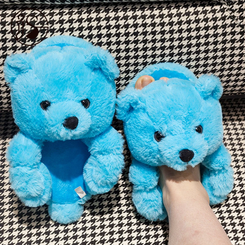 

2021 Fashion Hot Wholesale Teddy bear slides Lovely High Quality Animal Slides House teddy bear slippers Women House Shoes