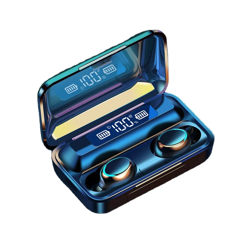 

F9 F9-5 auriculares earphones Amazon hot sale earbuds LED display TWS wireless headphones, Black