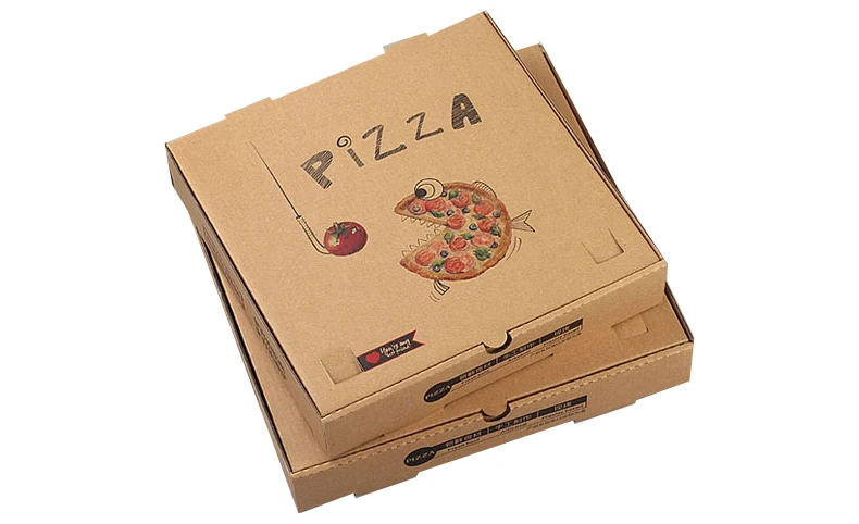 Cheap Corrugated Packaging Pizza Custom Printed Takeaway Brown Pizza