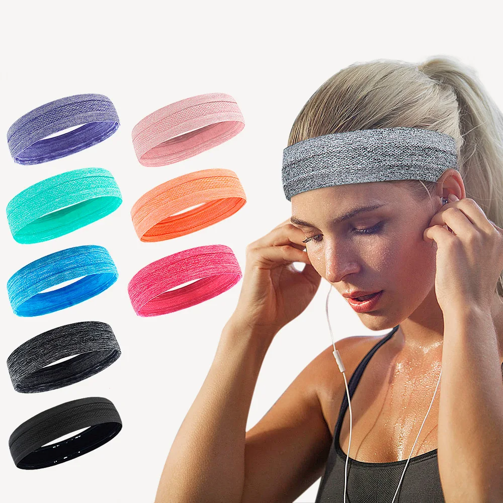 

Wholesale Cycling Running Sports Headband Non Slip Fitness Head Seatband For Women and Men, Black,gray,pink,purple,orange,skyblue