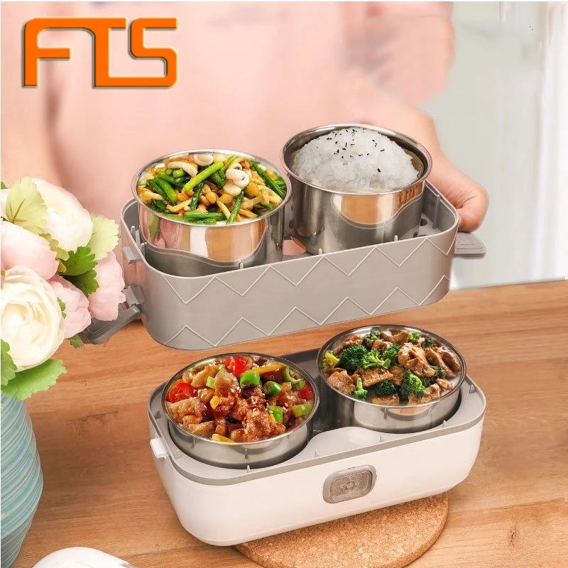 

FTS Adults Heating Food Portable Multi-Function 304 Stainless Steel Inner Pot Electric Lunch Box