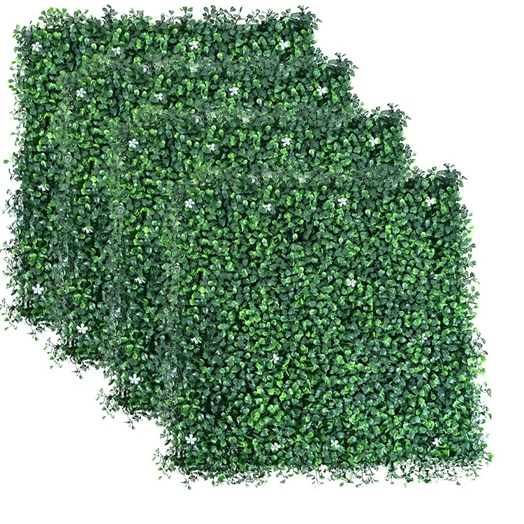 

Artificial Boxwood Mat Wall Hedge Grass Backdrop Decor Home Fence Panels Topiary Plant, Dark green