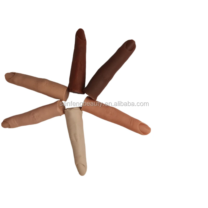 

Silicone Artificial nail finger practice display nail art trailer nail practice finger, Skin colour