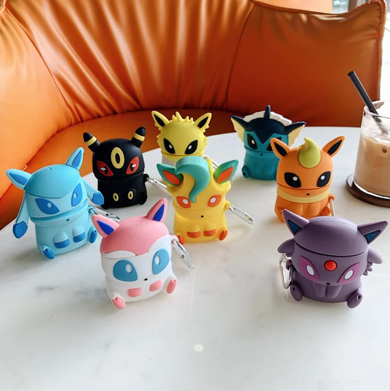 

Free Shipping Silicone 3D Pokemon Cartoon Headphone Case For Airpods Pro For Airpods 1 2 Cover, Colorful