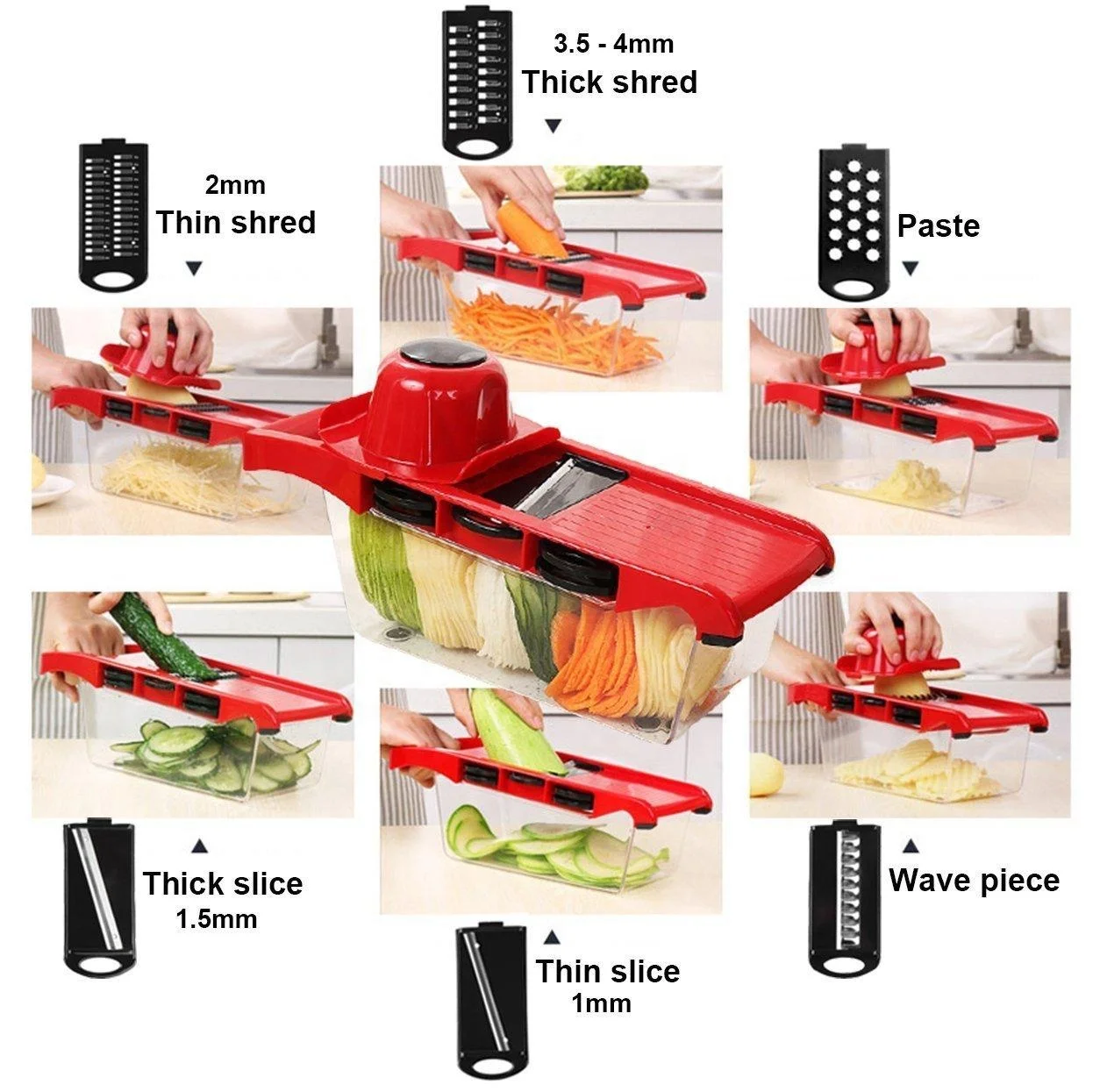 
Kitchen Accessory 6 In 1 Multi Function Vegetable Slicer Fruit Peeler Hot sale Grater 