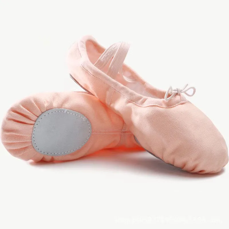 

Casual Size 25-43 Leather Head Ballet Slippers Teacher Exercise foldable Canvas strappy ballet flat shoes For Kids Girls Ladies