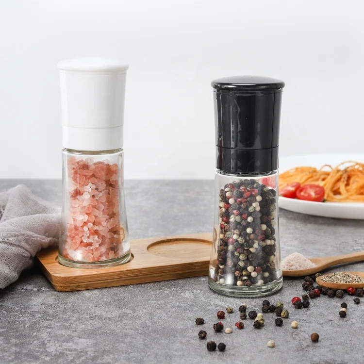 

70mlx2 adjustable glass salt and pepper grinder ceramic grinder core salt and pepper mill spice mill pepper grinder set