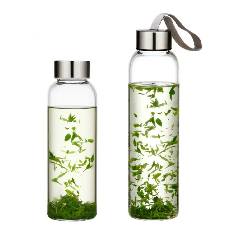 

Madou Hot Selling Logo Printing Go Anyware Sports Reusable Borosilicate Glass Water Bottles, Pink,blue,green, black, grey