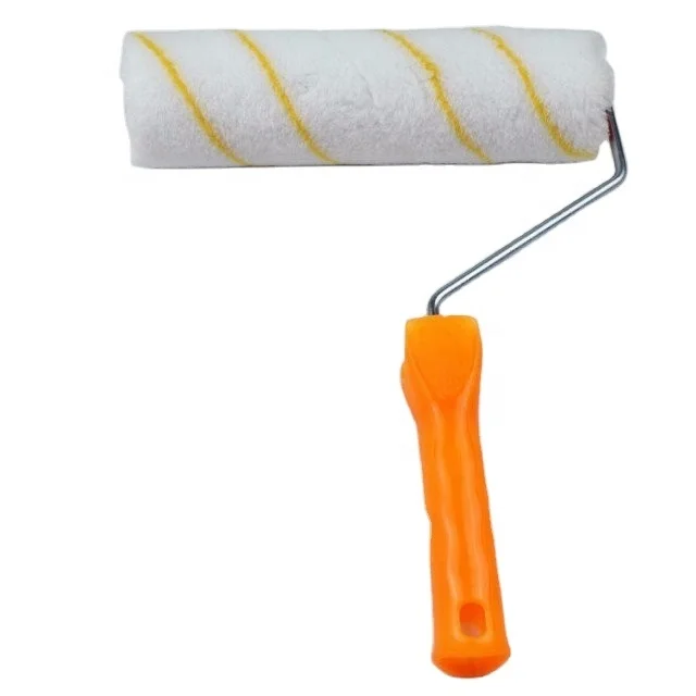 

Factory Production Hot Sale Polyester Yellow Line Paint Roller Brush Plastic Handle Manufacturer In Brush