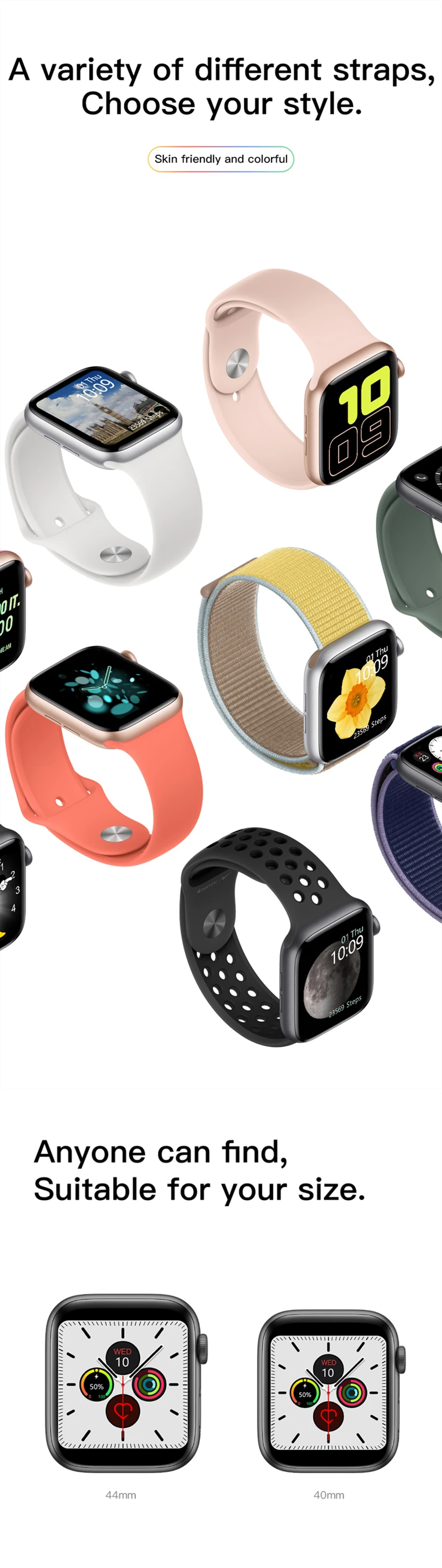 44mm W55 Series 5 Smart Watch With Gps Wireless Charging Bt Call Iwo 12