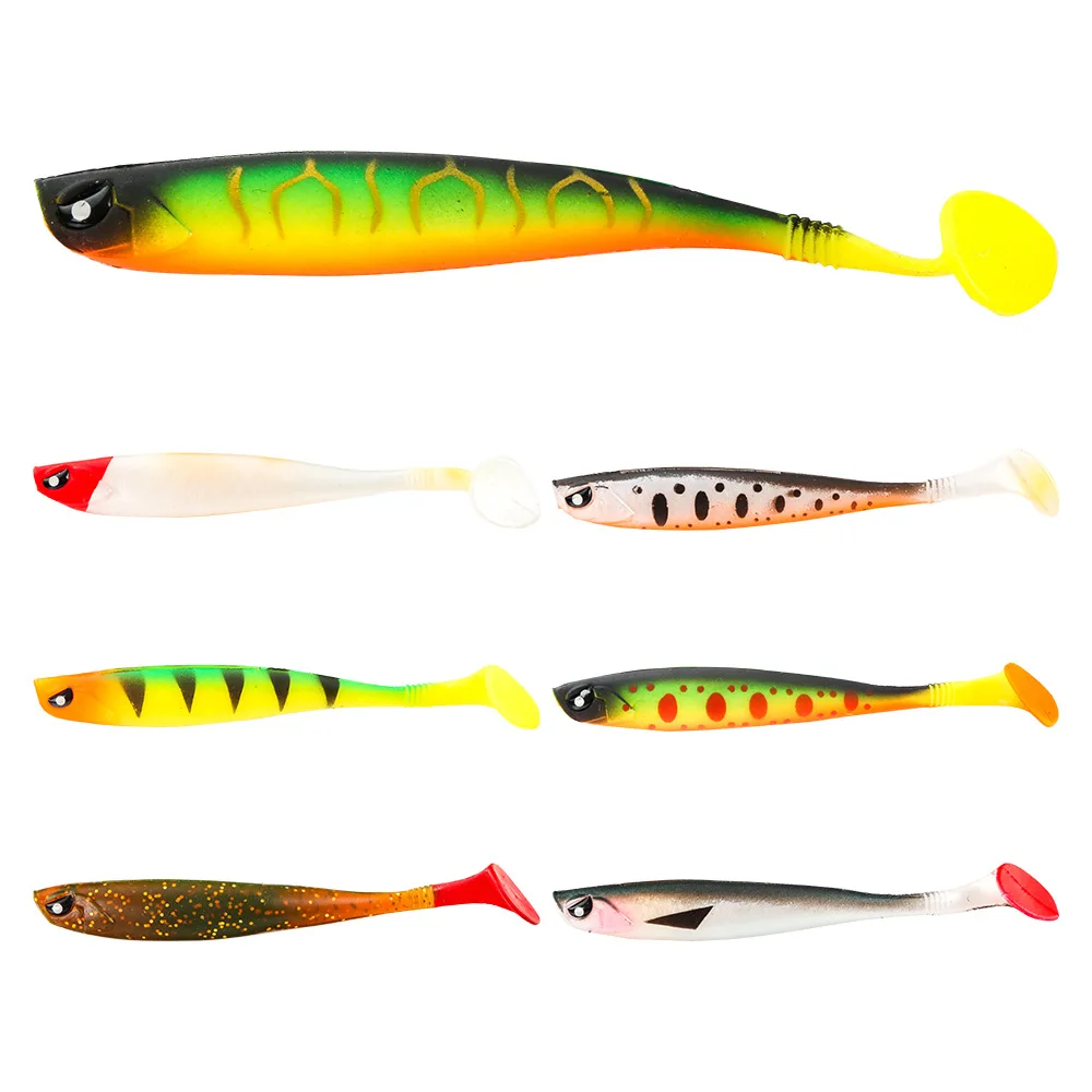 

Factory Custom Swimbait T-Tail Fishing Bait Lure 95mm 4.5g Soft Sea Fishing Lure, 7 colors