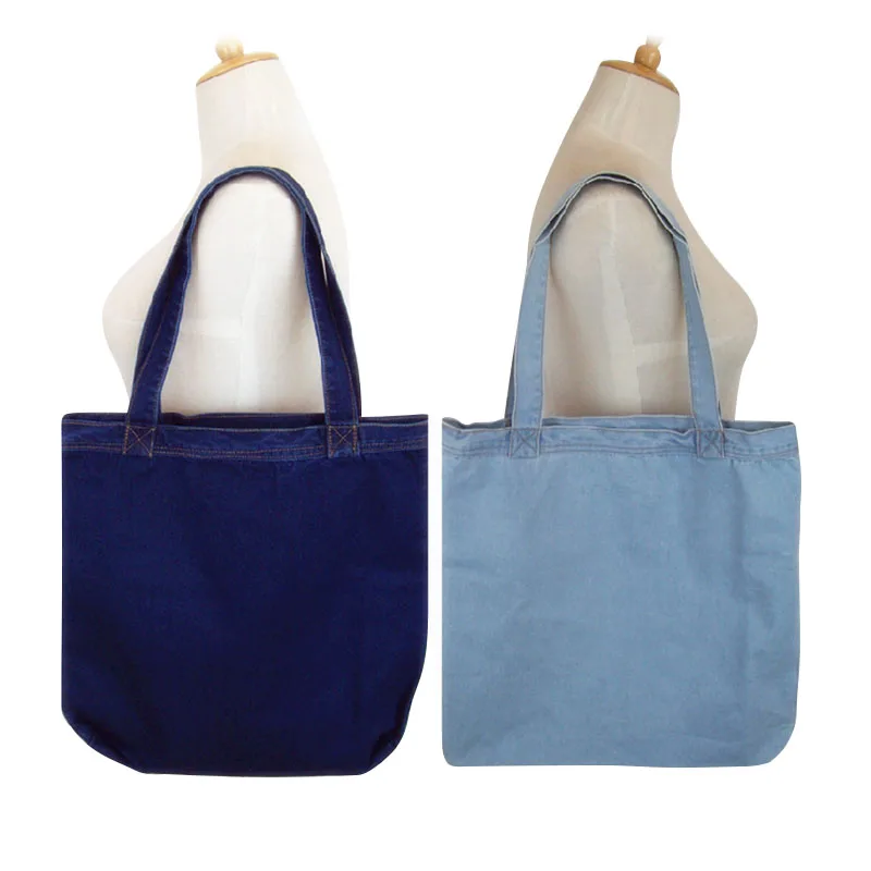 

Women Shoulder Large-Capacity Environmentally Friendly Shopping Bag Fashion Casual Denim Bag, 2 colors