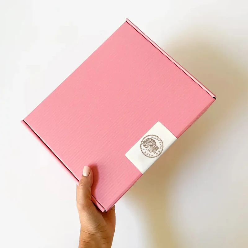 

custom logo Free sample pink color cosmetic corrugated packaging mailer box shipping box paper box