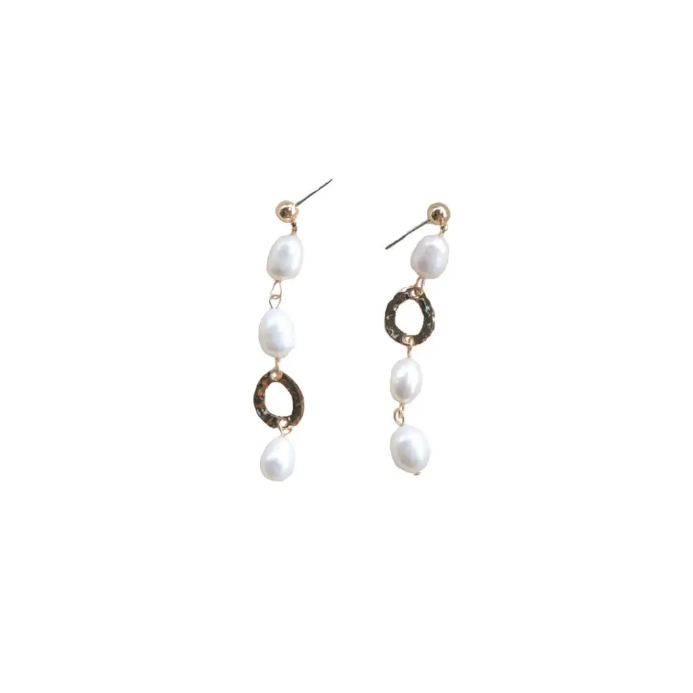 

Juhu Matte Gold Long-style Geometric Gold Bohemia Stud Earring Nature Freshwater Pearl Earrings, Colorful