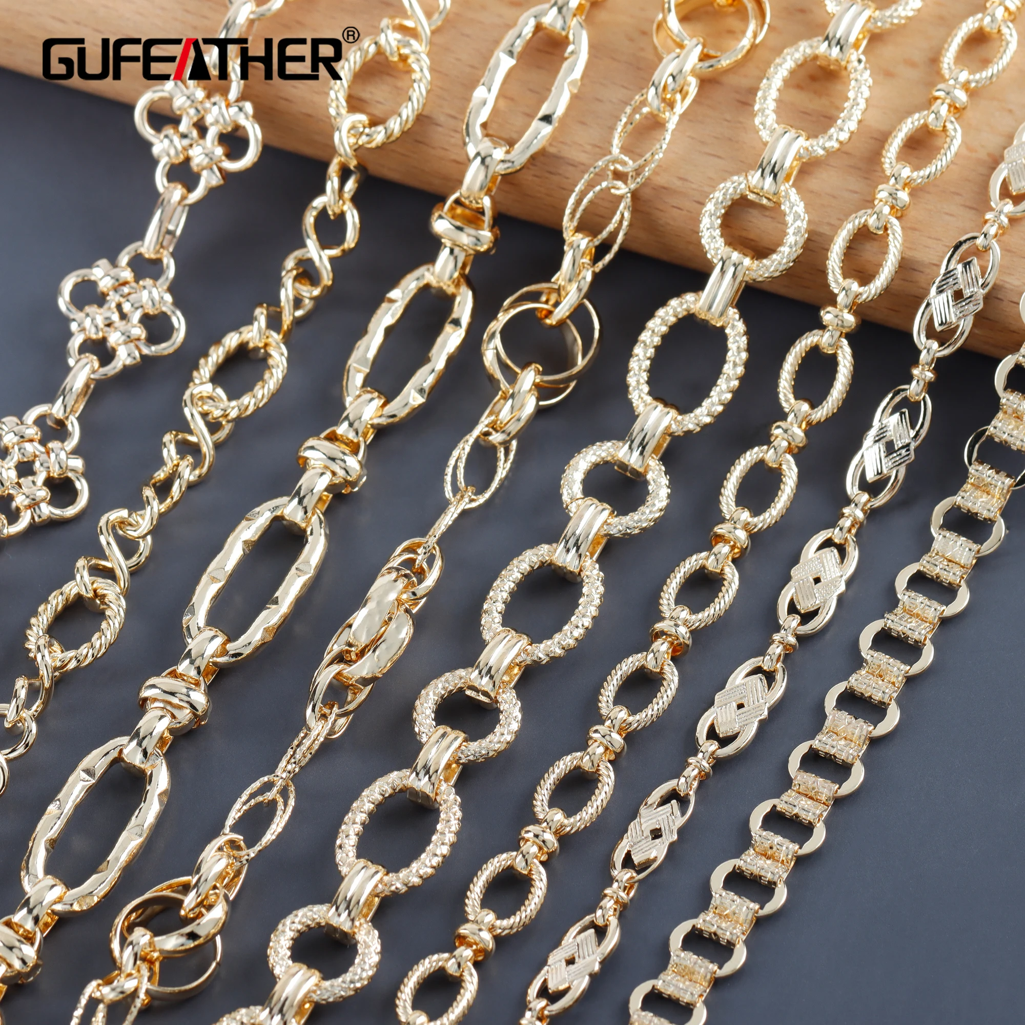 

C230 Vintage Copper Metal 18K Gold Plated Diy Necklace Chain For Women Jewelry Making Accessories1m/lot