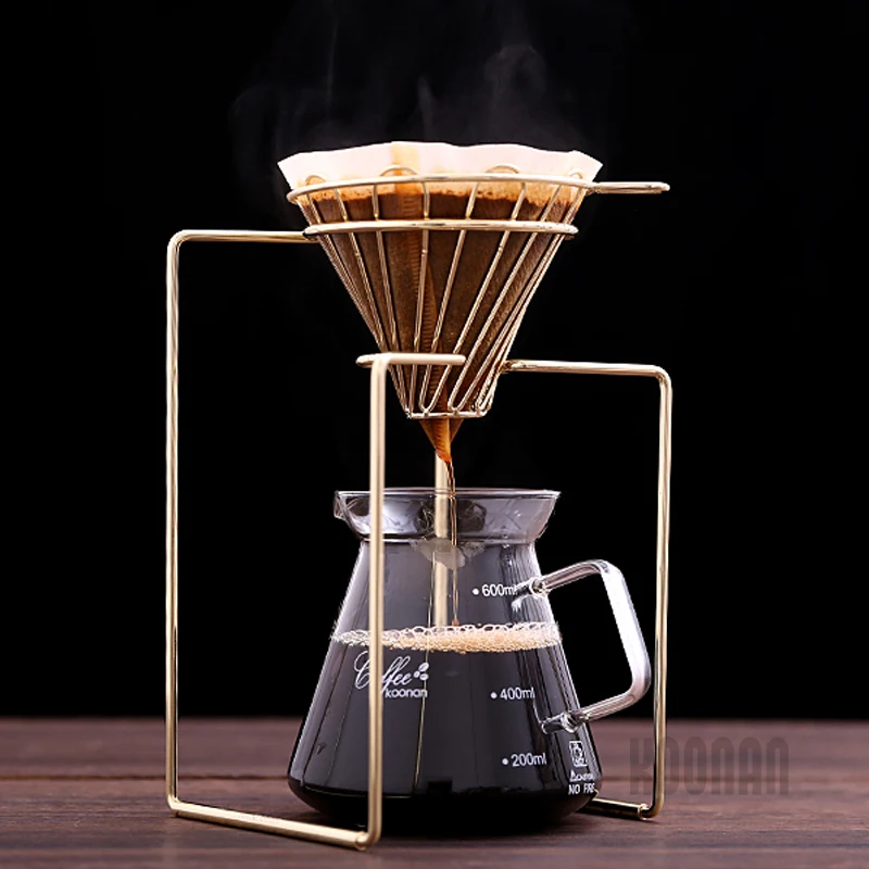 

Stainless Steel Dismountable Pour Over Coffee Brew Set Holder V60 Hand Drip Display Rack coffee Barista Accessories, Customized color