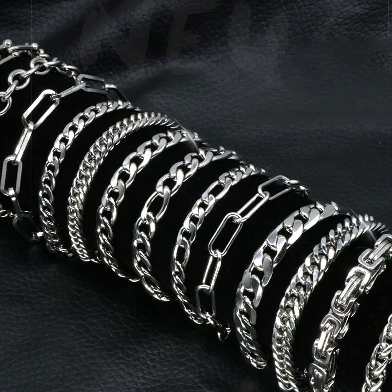 

G2181 Hip Hop Wholesale Bracelets pulsera de acero inoxidable Men Stainless Steel Jewelry Mens Cuban Link Chian Bracelet