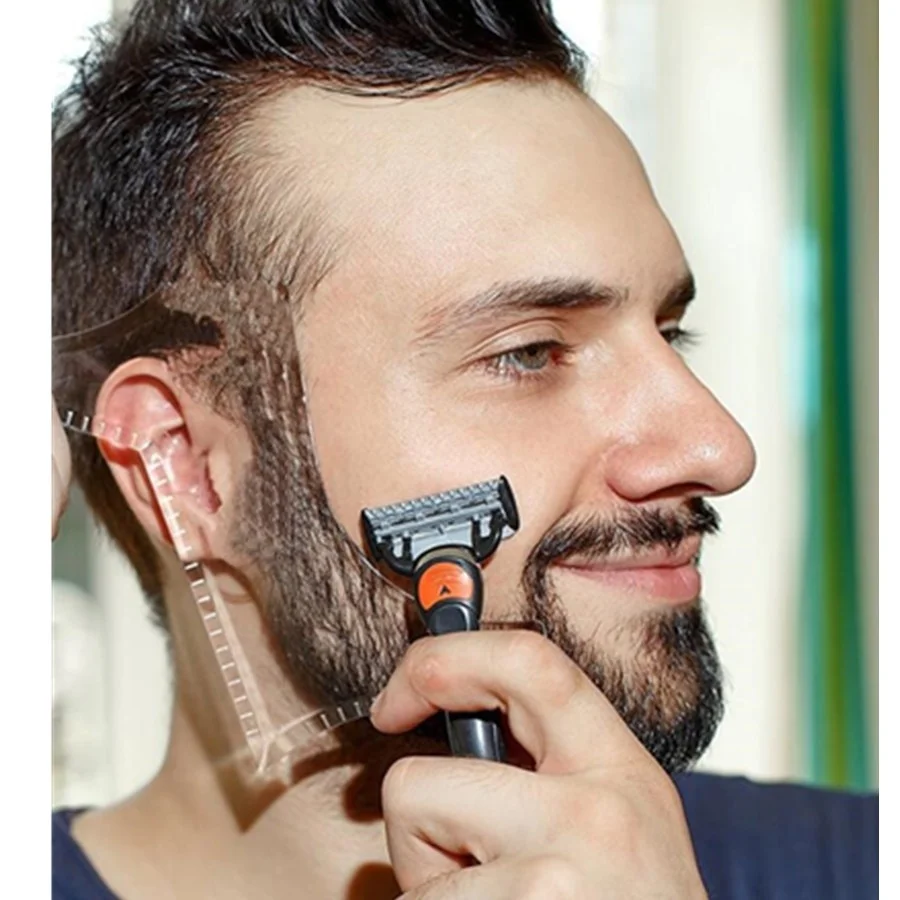 

Beard barba moustache Shaping Template Shower Salon Beard Shaving shave Shape style styling comb care brush Tool