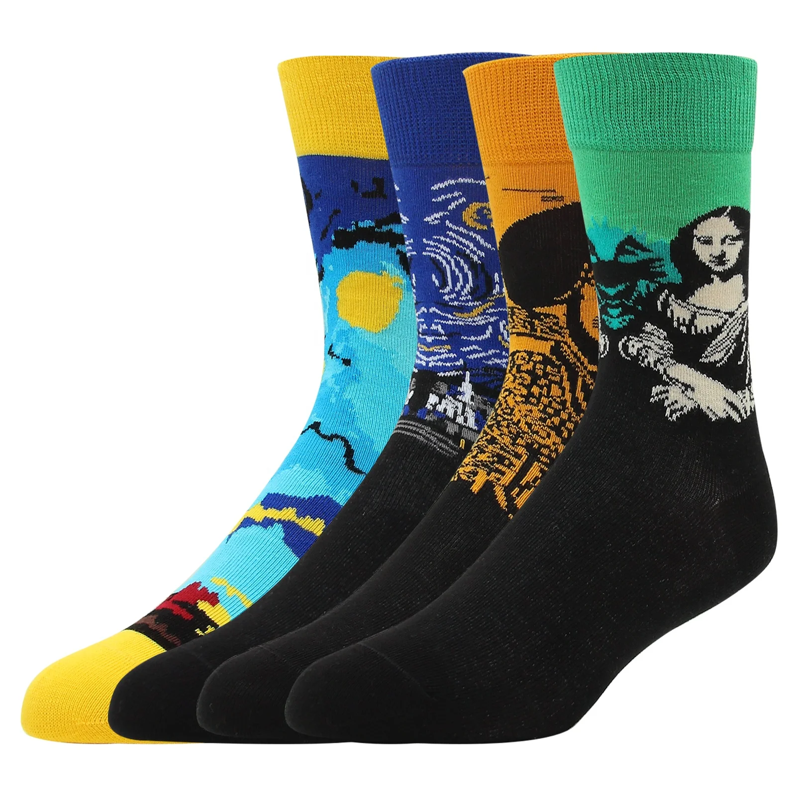 

Oem Custom Logo Designer Mens Socks 100% Cotton Tube Crazy Crew Novelty Socks For Mens
