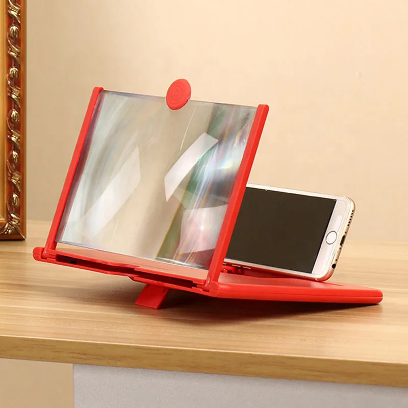 

Mini Portable 10inch Phone Magnifier 3D Acrylic Lens Magnifier Cell Phone Screen Amplifier, White, black, red