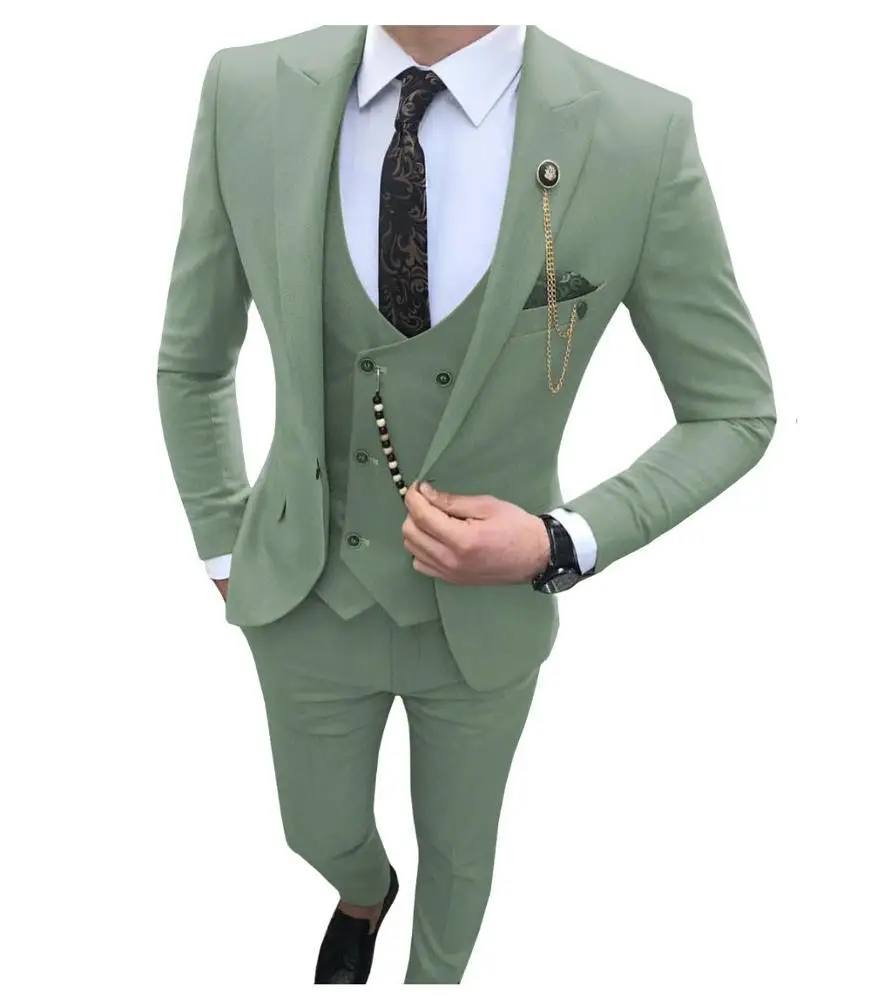 

3 Piece Suit Mens Business Suits Set Luxury Wedding Tuxedos For Groom
