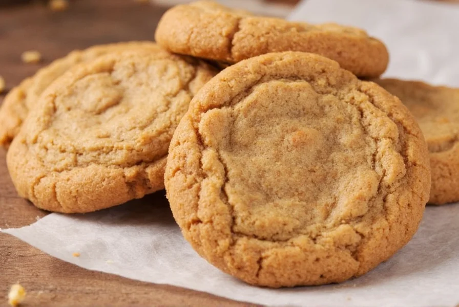 Perfectly chewy ginger cookies with cracked tops and soft centers on parchment paper
