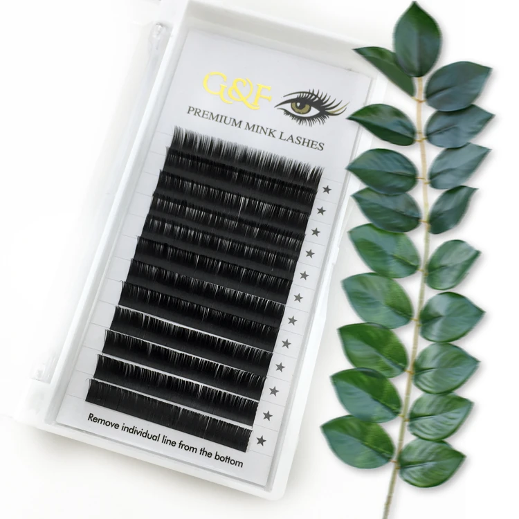 

100% Handmade Natural False Ellipse Flat Eyelash Extension Own Brand Wholesale Price Eyelashes Extensions, Black