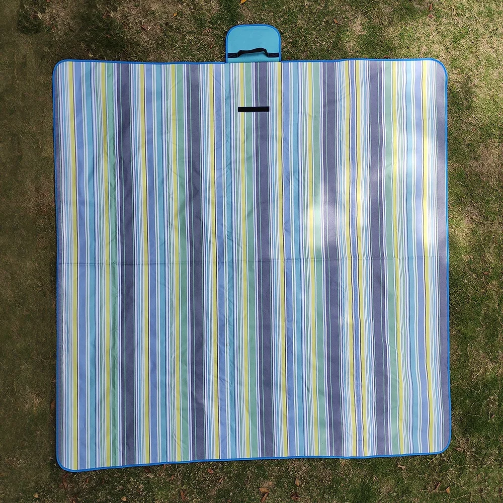 

TY Outdoor Portable Summer Beach Mat Picnic Blanket Waterproof Baby Plaid Blanket Multiplayer Camping Mat, Blue, red