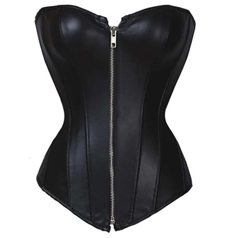 

2021 new arrivals women bustiers corset steel bones PU leather waist corset body shapewear