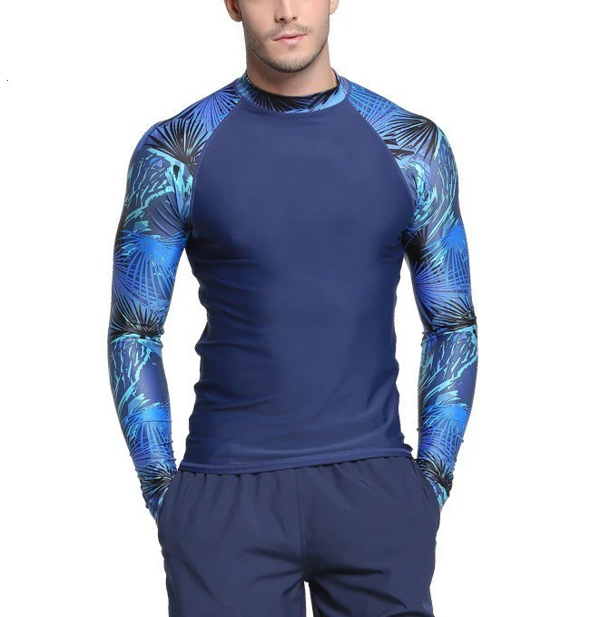 

Custom UV Protection UPF50+ Rashguard Men Long Sleeve Swimsuit Surf Rash Guard Swim Shirt For Male Surfing Swimming Diving Suit, Customized colors