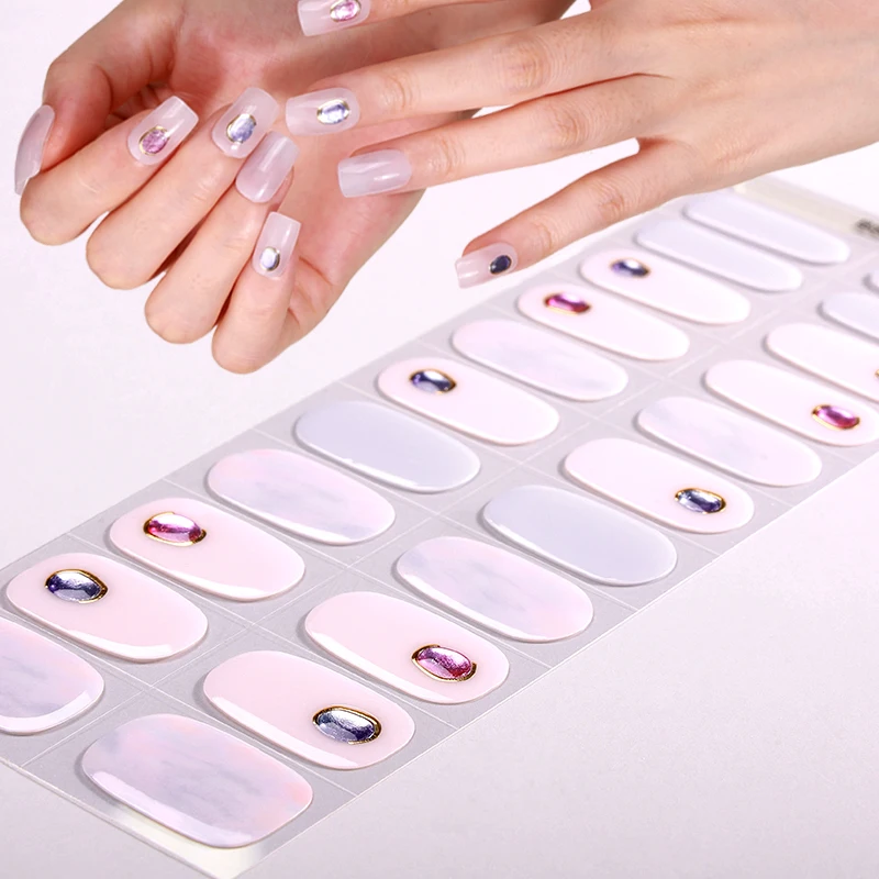 Latest Design Promotional Luxury 3D Rhinestones Shiny Charm Ornament No-bake Gel Nail Sticker