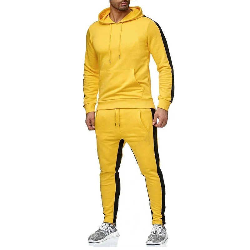 

Men's Hooded Cotton Sportswear Suit Full Sleeves Anti-wrinkle Sport Track Suits