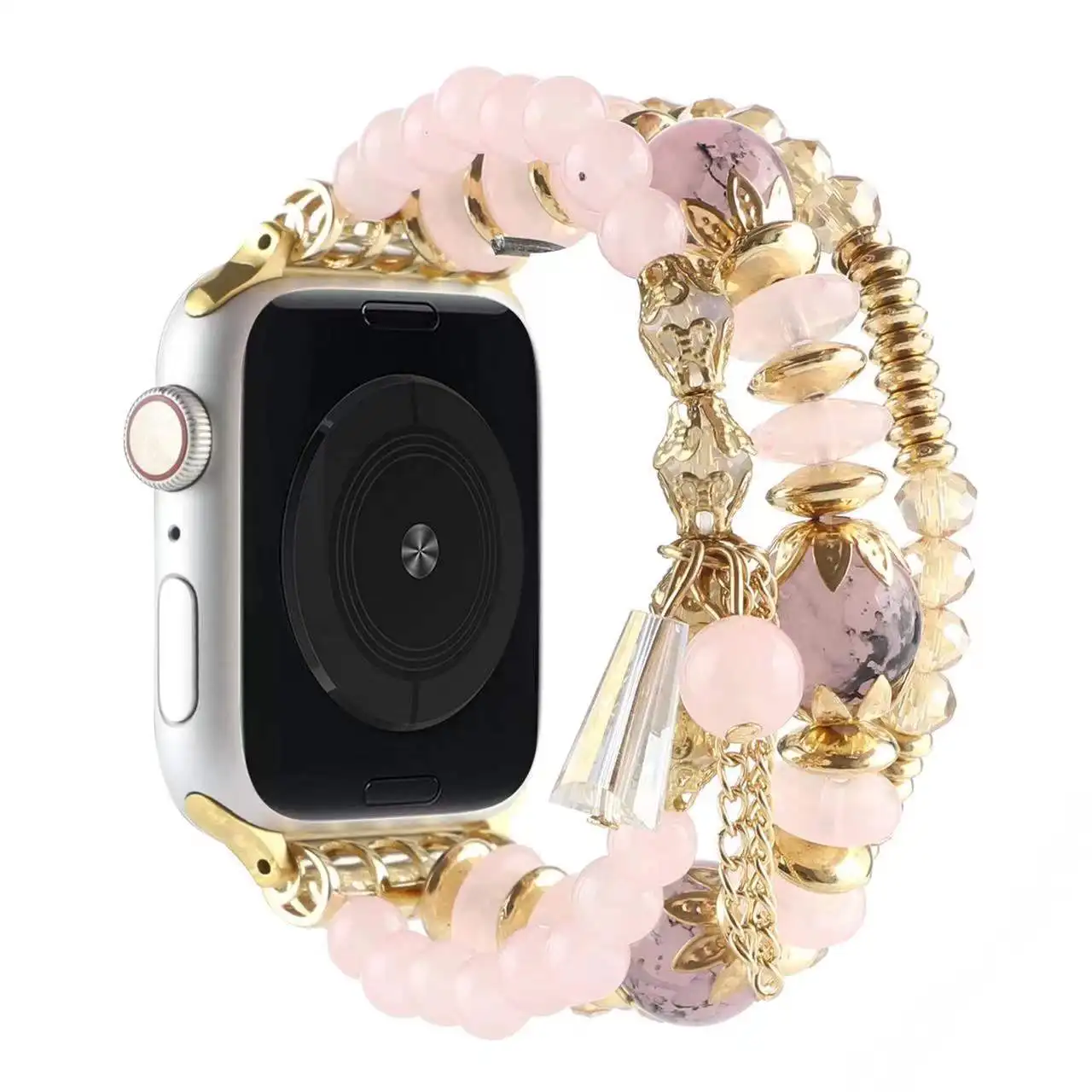 

Jewelry Beads Charm Designer Bracelet Watch Band For Apple Watch Strap Fashion Rhinestone Watchbands For Apple Watch Wrist Strap, Multi color