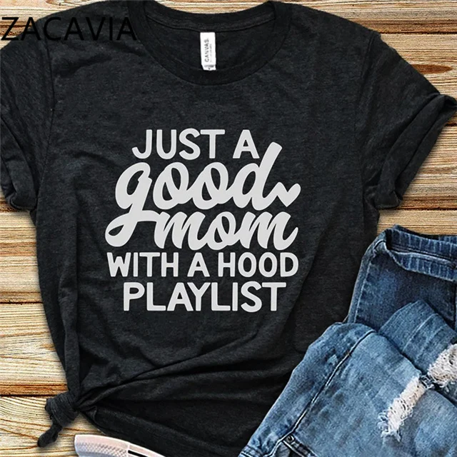 

Zacavia 2021 Hot Sale Women's T-shirt Just A Good Mom Printed Letters Short-sleeved T-shirt Top Free Shipping, Picture showed