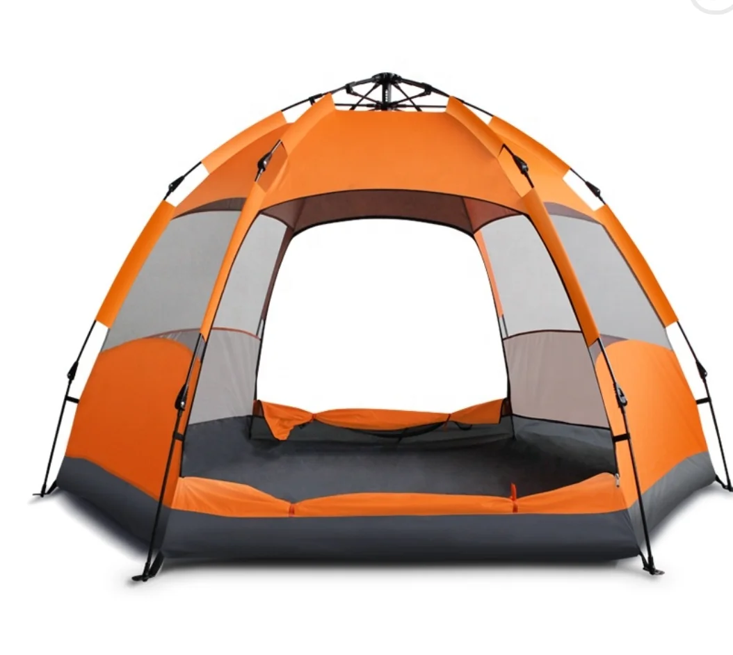 

3-5 Person tent Easy Quick Setup Dome Pop up Family Tent for camping Quick travel automatic camping tent essential for outdoor, Blue,orange