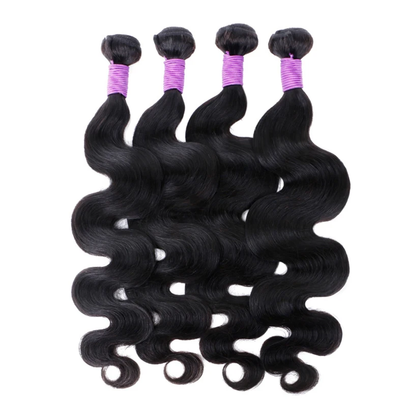

Spot Cheap and high quality 9A Brazilian real hair 100% body wave human hair can be dyed, Black