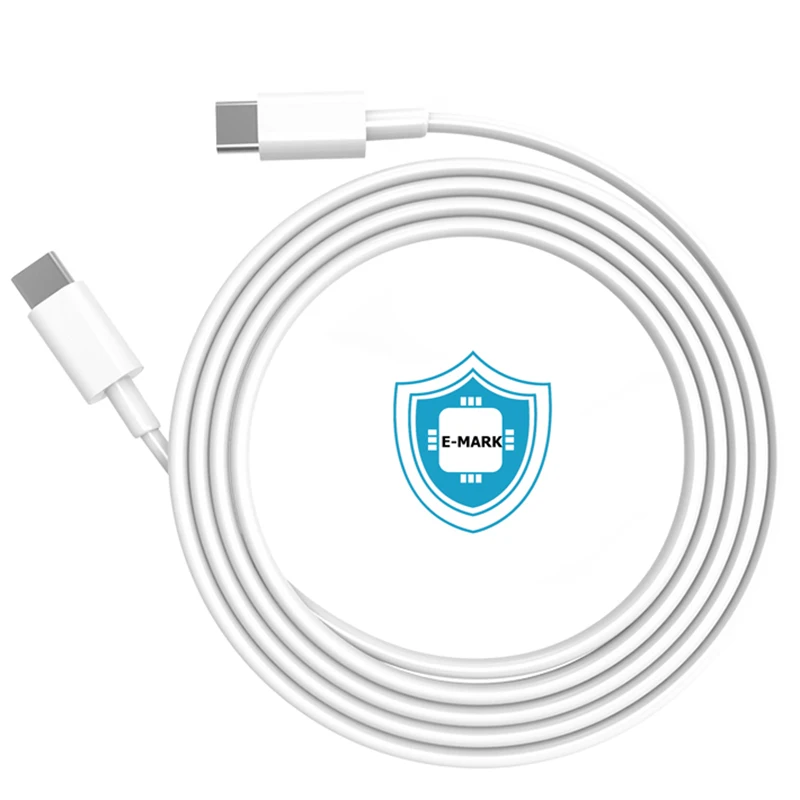 

PD 100W 10Gbps Data Transfer USB 3.1 type c 5A Cable With E-mark Chip, White/black