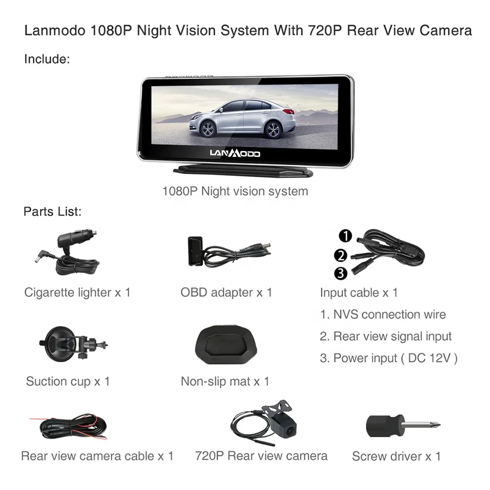 
1080P Car Night Vision System Safety Driveassist Camera 